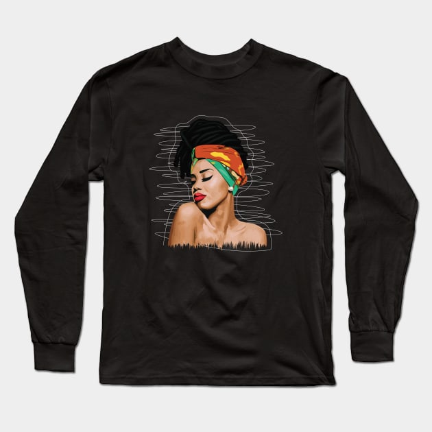 African Woman2 Long Sleeve T-Shirt by EJgraphics